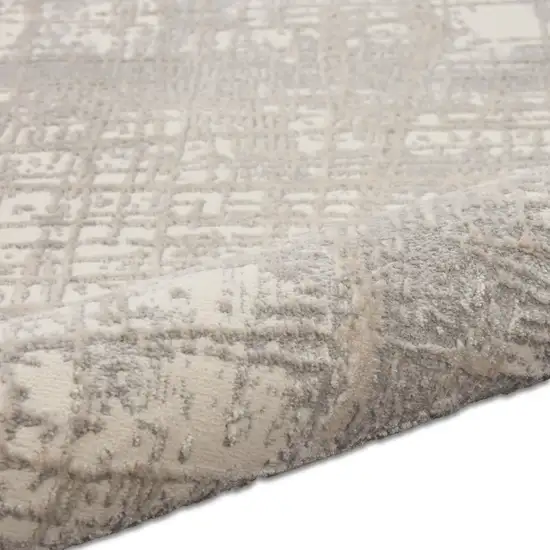 Ivory Abstract Power Loom Area Rug Photo 9