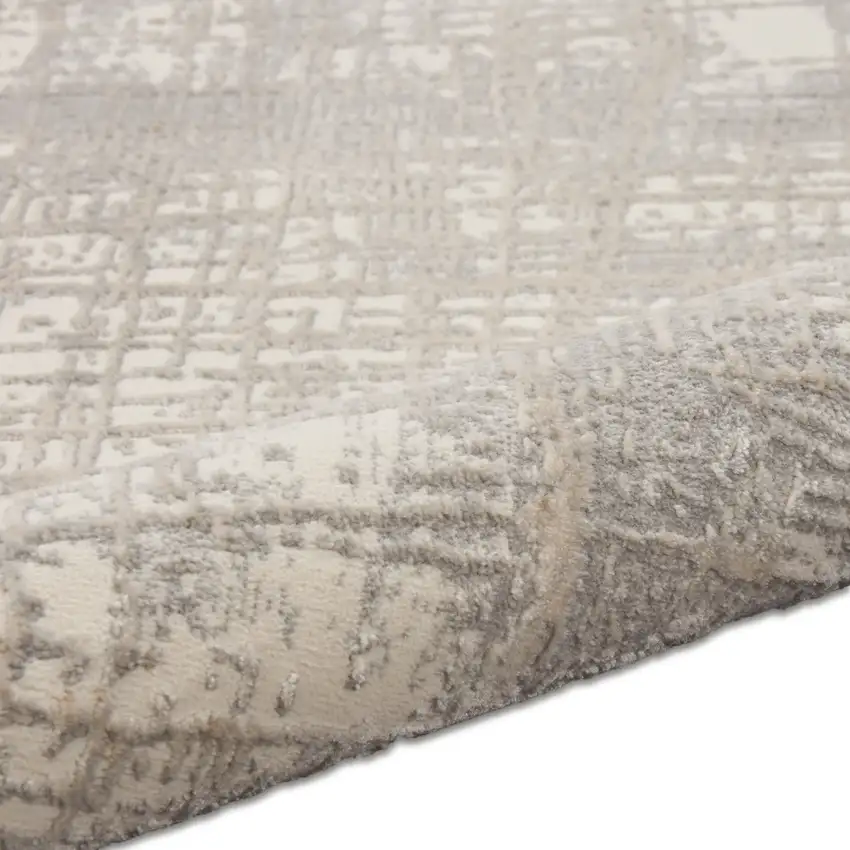 Ivory Abstract Power Loom Area Rug Photo 9