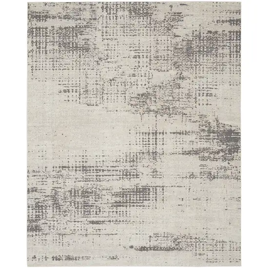 Ivory Abstract Power Loom Area Rug Photo 7