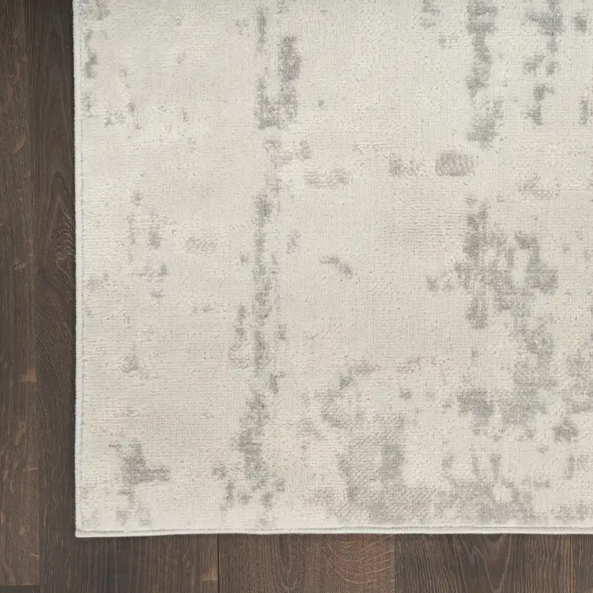 Ivory Abstract Power Loom Area Rug Photo 7