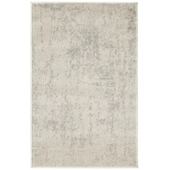Ivory Abstract Power Loom Area Rug Photo 4