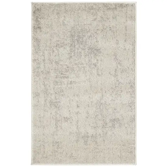 Ivory Abstract Power Loom Area Rug Photo 2