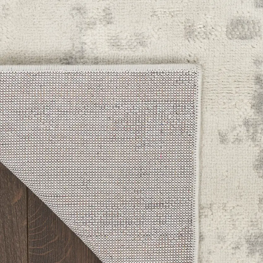 Ivory Abstract Power Loom Area Rug Photo 6