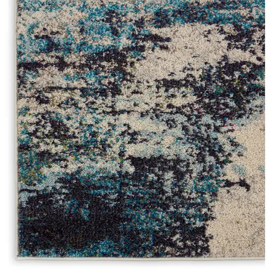 Ivory Abstract Power Loom Area Rug Photo 9