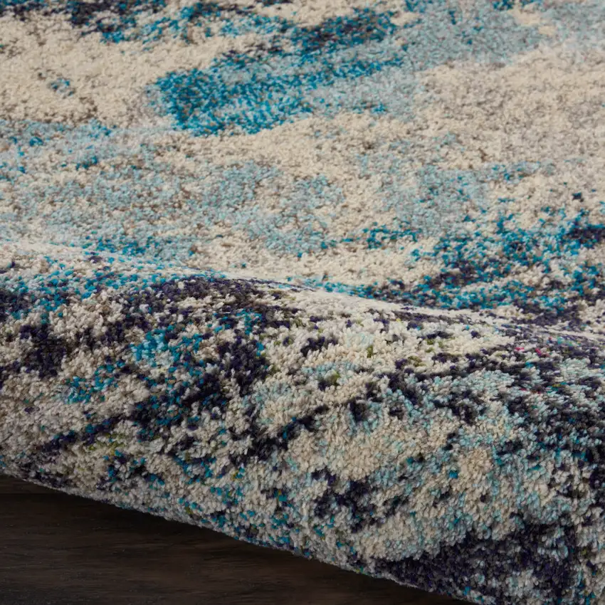 Ivory Abstract Power Loom Area Rug Photo 9