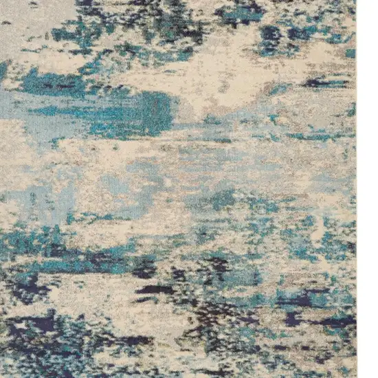 Ivory Abstract Power Loom Area Rug Photo 5