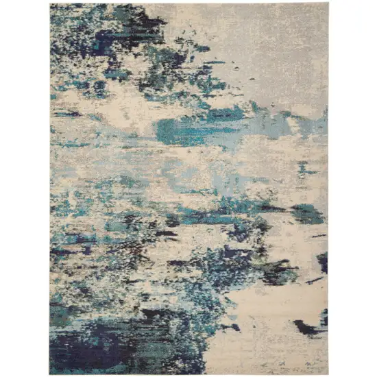 Ivory Abstract Power Loom Area Rug Photo 4