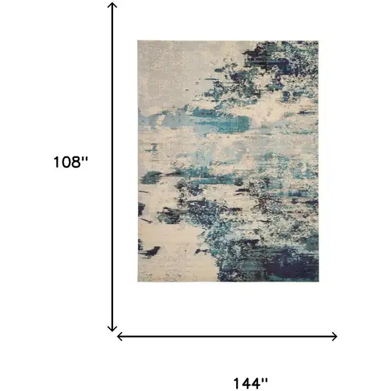 Ivory Abstract Power Loom Area Rug Photo 3