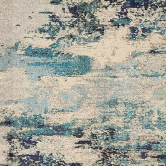 Ivory Abstract Power Loom Area Rug Photo 2