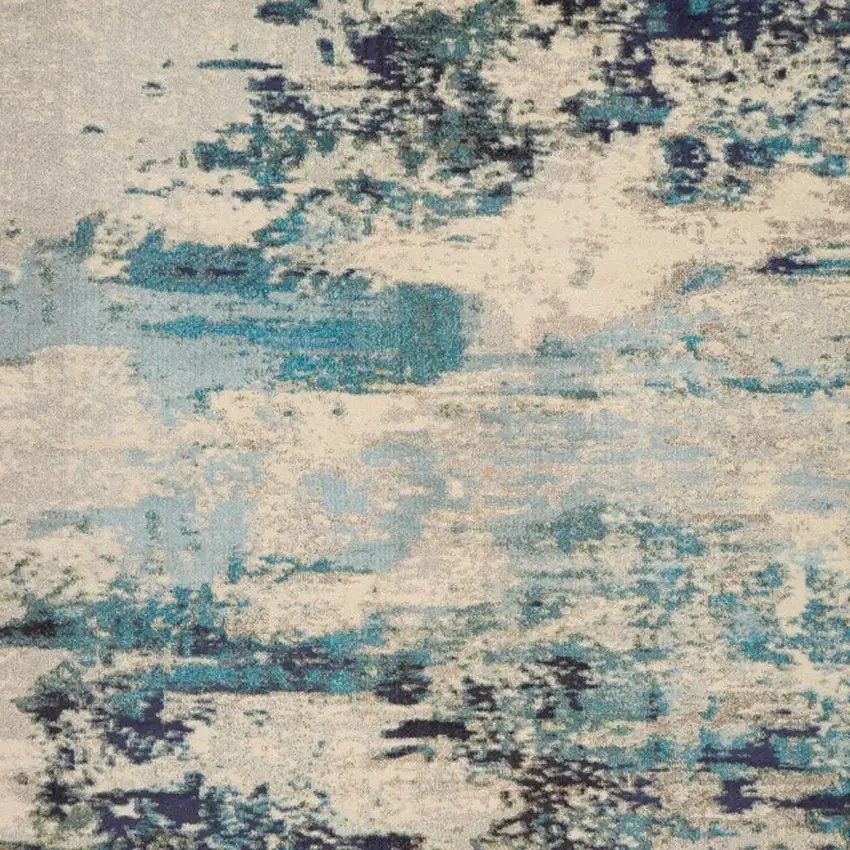 Ivory Abstract Power Loom Area Rug Photo 2