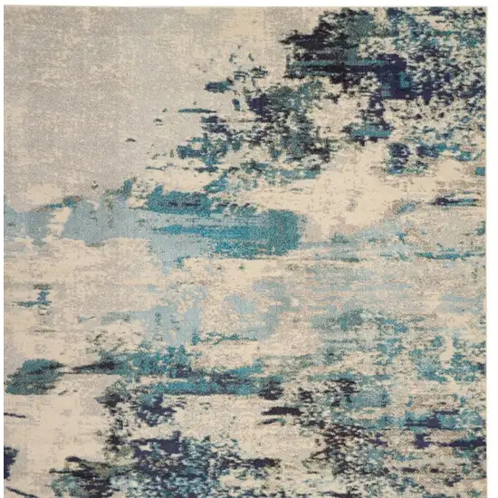 Ivory Abstract Power Loom Area Rug Photo 4