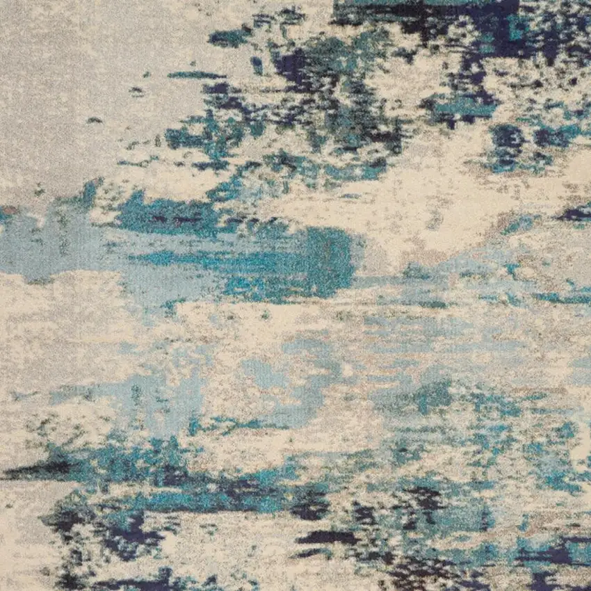 Ivory Abstract Power Loom Area Rug Photo 2