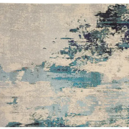 Ivory Abstract Power Loom Area Rug Photo 3