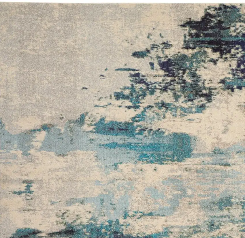 Ivory Abstract Power Loom Area Rug Photo 3