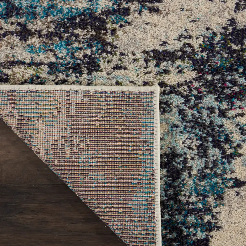 Ivory Abstract Power Loom Area Rug Photo 9