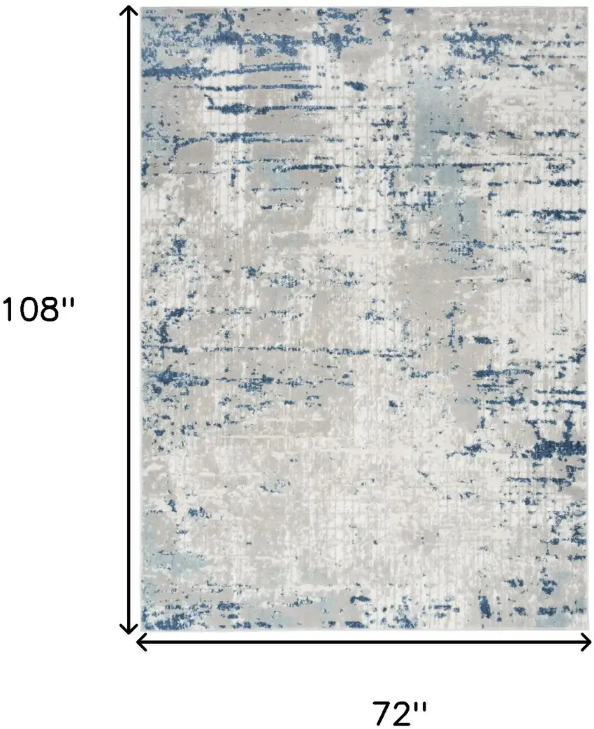 Ivory Abstract Power Loom Area Rug Photo 6