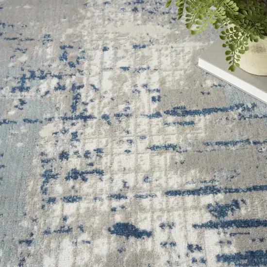 Ivory Abstract Power Loom Area Rug Photo 9