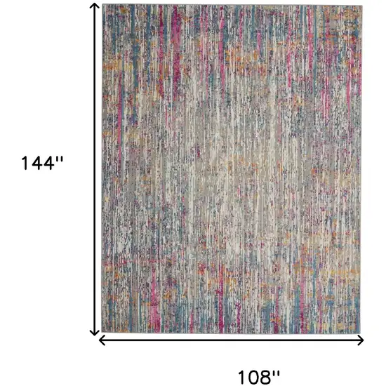 Ivory Abstract Power Loom Area Rug Photo 9