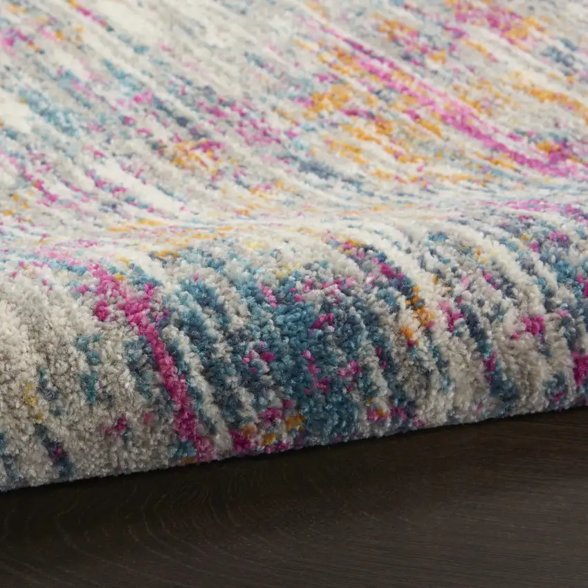 Ivory Abstract Power Loom Area Rug Photo 5
