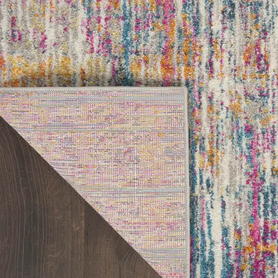 Ivory Abstract Power Loom Area Rug Photo 9
