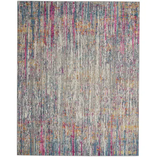 Ivory Abstract Power Loom Area Rug Photo 2