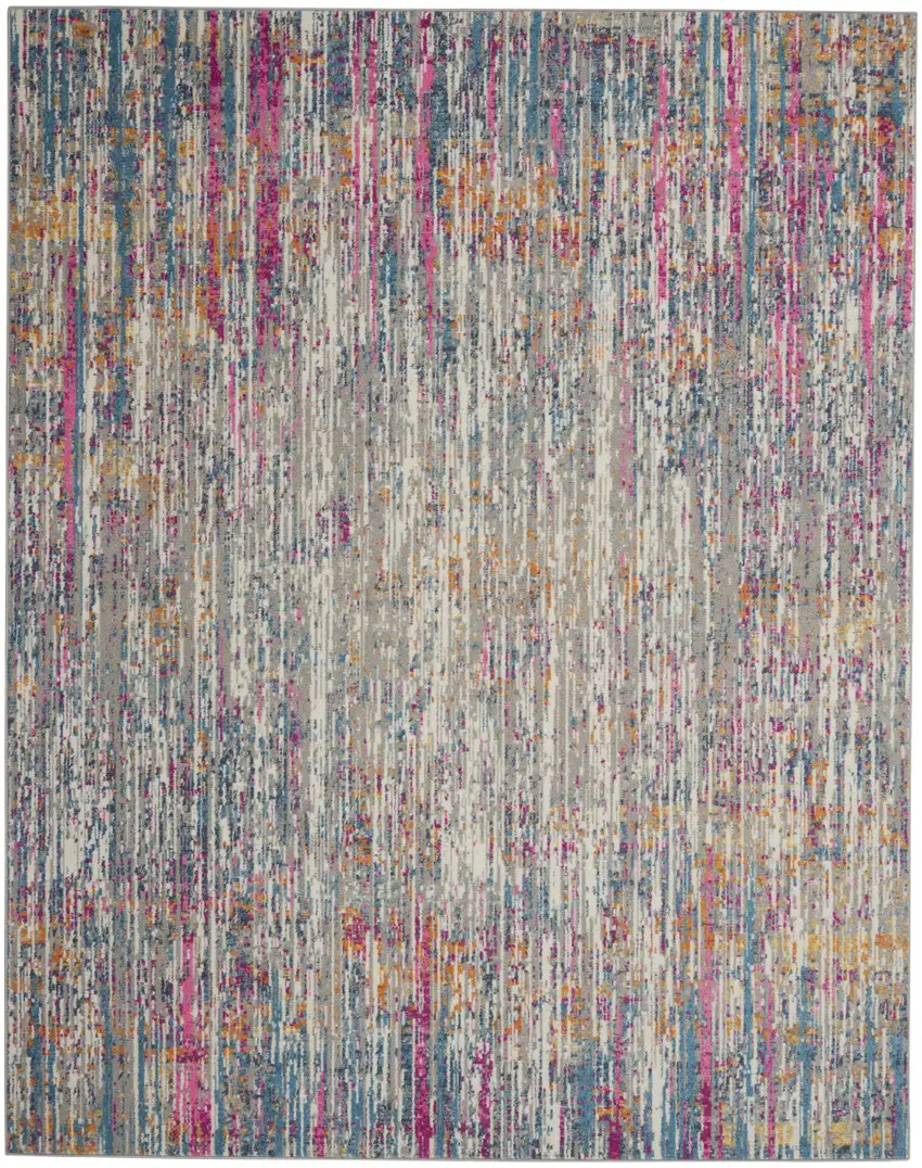 Ivory Abstract Power Loom Area Rug Photo 2