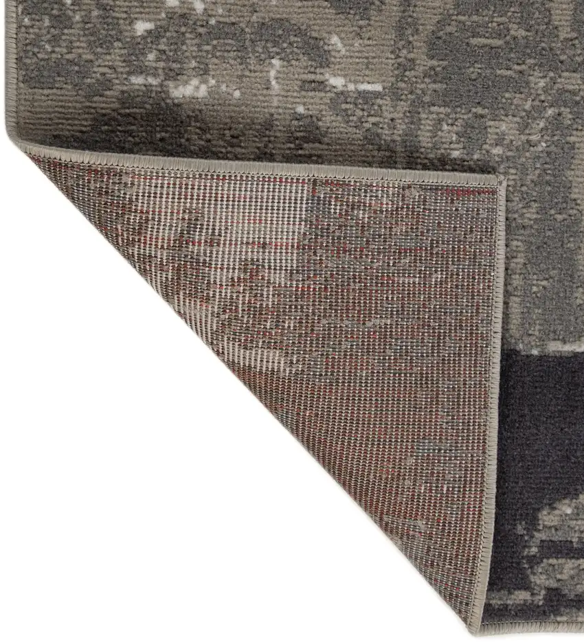 Ivory Abstract Power Loom Area Rug Photo 5
