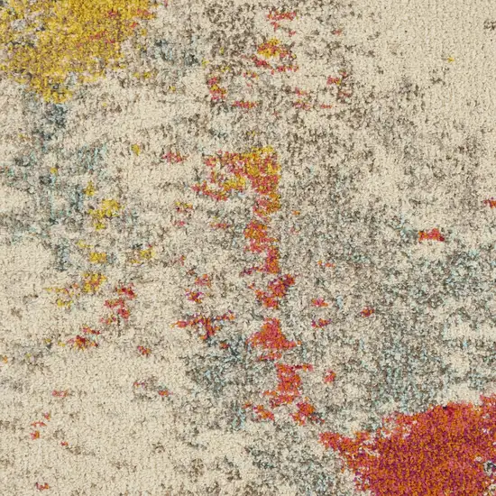 Ivory Abstract Power Loom Area Rug Photo 7