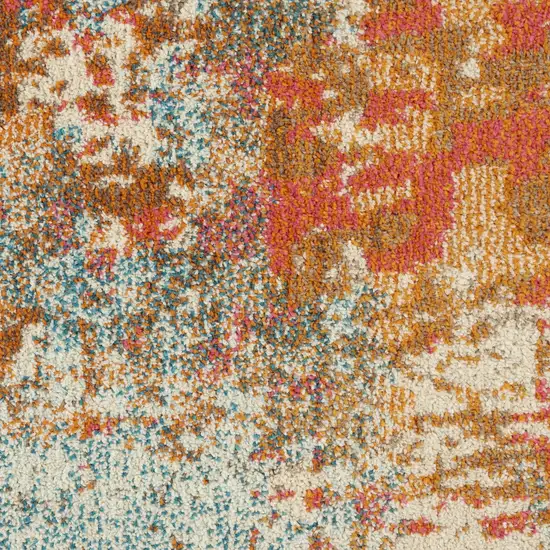 Ivory Abstract Power Loom Area Rug Photo 2