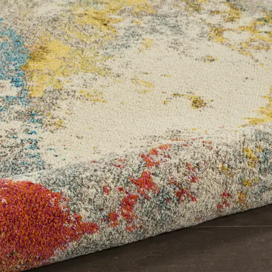 Ivory Abstract Power Loom Area Rug Photo 6