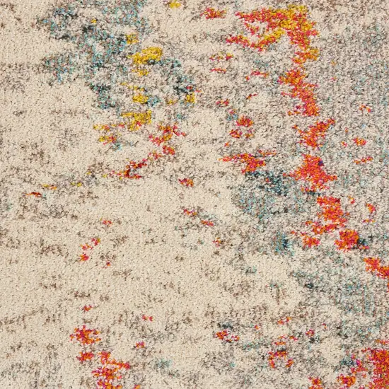 Ivory Abstract Power Loom Area Rug Photo 2