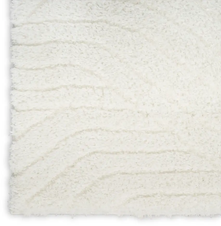 Ivory Abstract Power Loom Area Rug Photo 8