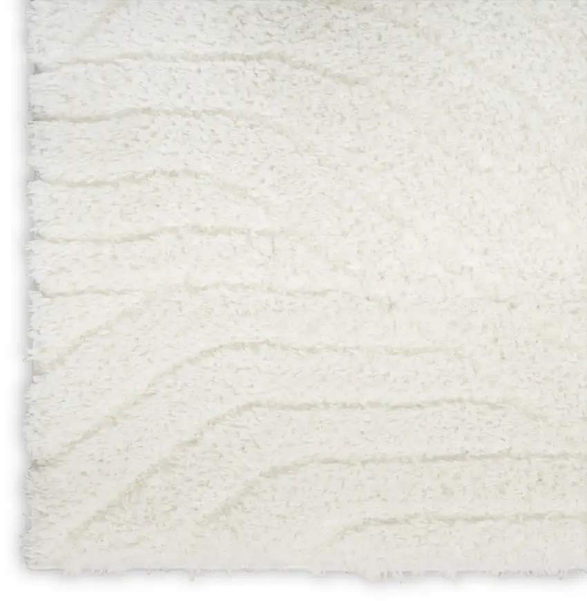 Ivory Abstract Power Loom Area Rug Photo 4