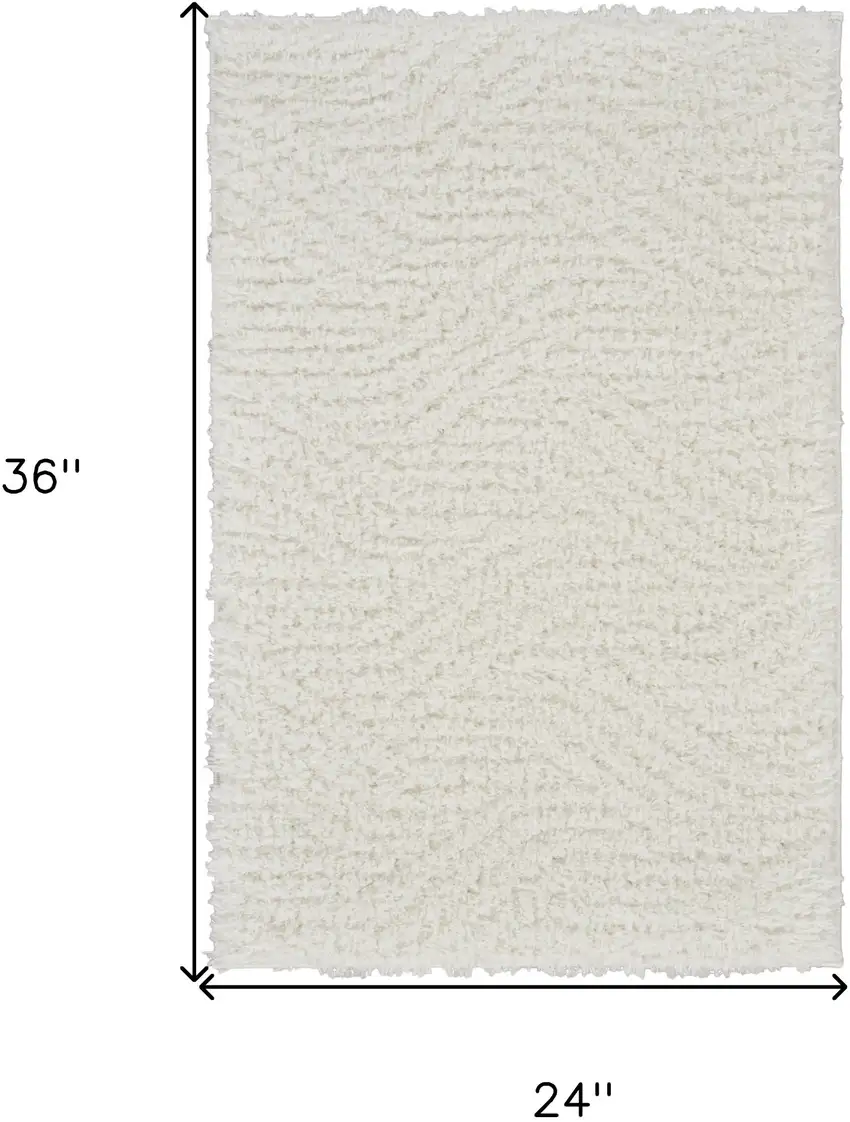 Ivory Abstract Power Loom Area Rug Photo 3