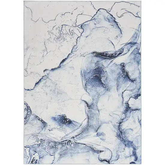 Ivory Abstract Power Loom Area Rug Photo 1