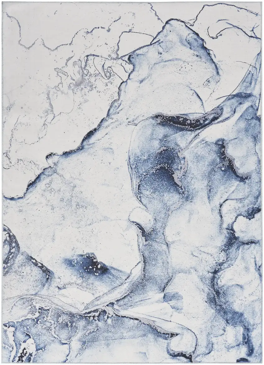 Ivory Abstract Power Loom Area Rug Photo 1