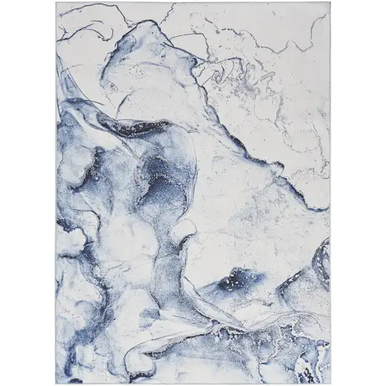 Ivory Abstract Power Loom Area Rug Photo 4