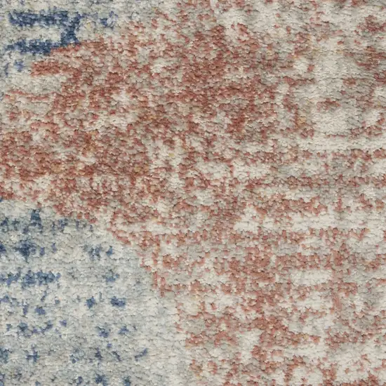 Ivory Abstract Power Loom Distressed Non Skid Area Rug Photo 3