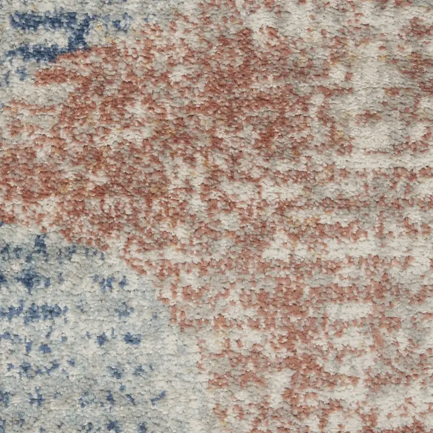 Ivory Abstract Power Loom Distressed Non Skid Area Rug Photo 3