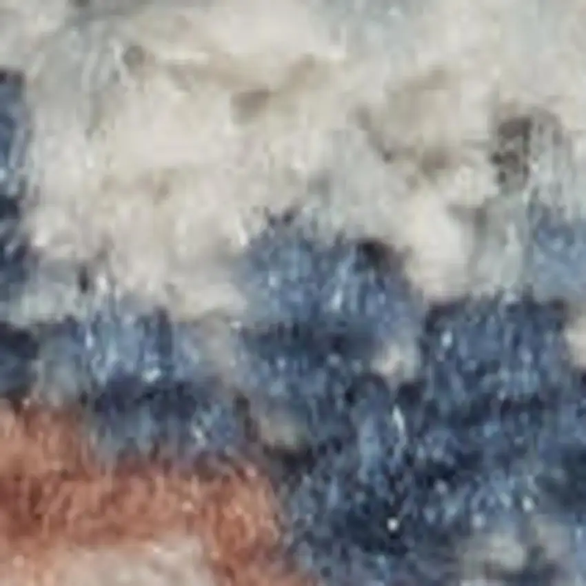 Ivory Abstract Power Loom Distressed Non Skid Area Rug Photo 1