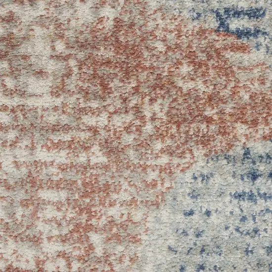 Ivory Abstract Power Loom Distressed Non Skid Area Rug Photo 4