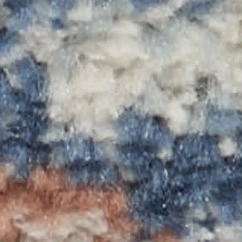 Ivory Abstract Power Loom Distressed Non Skid Area Rug Photo 1