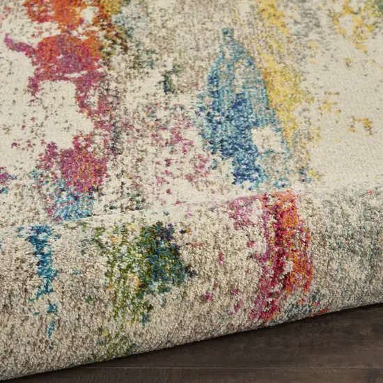 Ivory Abstract Power Loom Non Skid Area Rug Photo 8