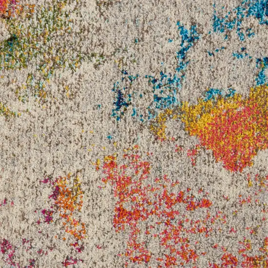 Ivory Abstract Power Loom Non Skid Area Rug Photo 3