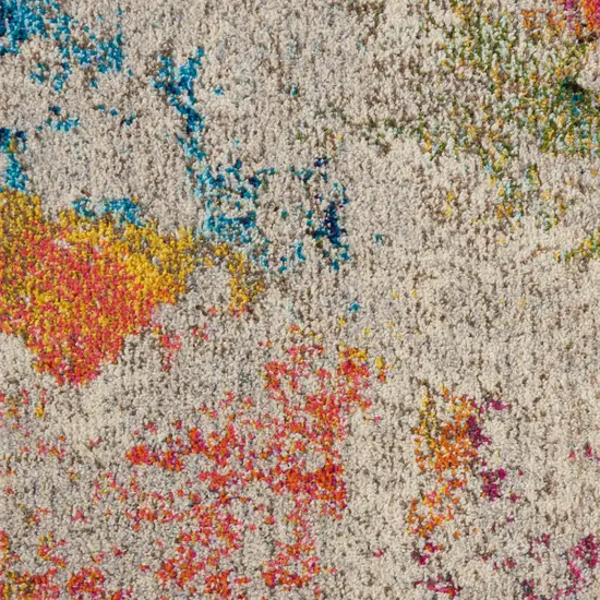 Ivory Abstract Power Loom Non Skid Area Rug Photo 3