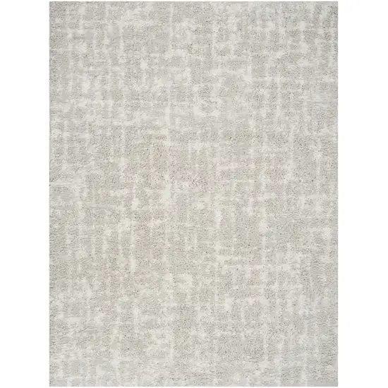 Ivory Abstract Shag Power Loom Area Rug Photo 2