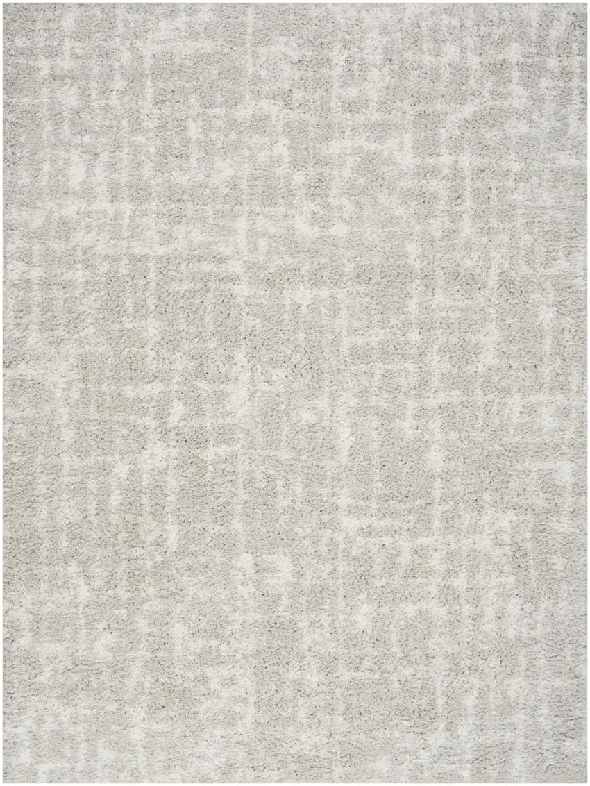 Ivory Abstract Shag Power Loom Area Rug Photo 2