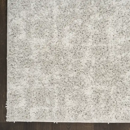 Ivory Abstract Shag Power Loom Area Rug Photo 9