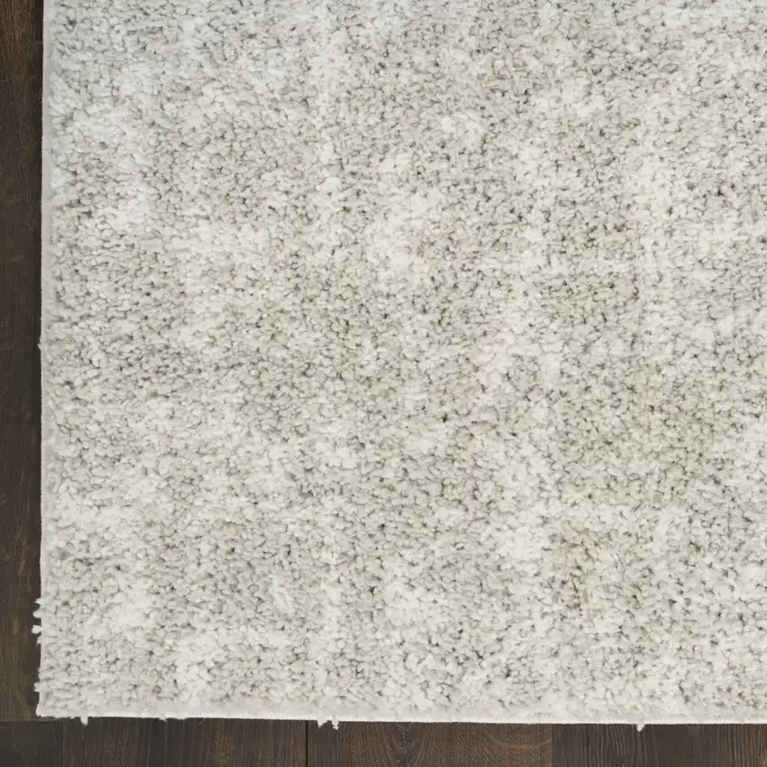 Ivory Abstract Shag Power Loom Area Rug Photo 9