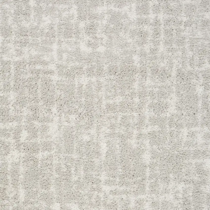Ivory Abstract Shag Power Loom Area Rug Photo 7